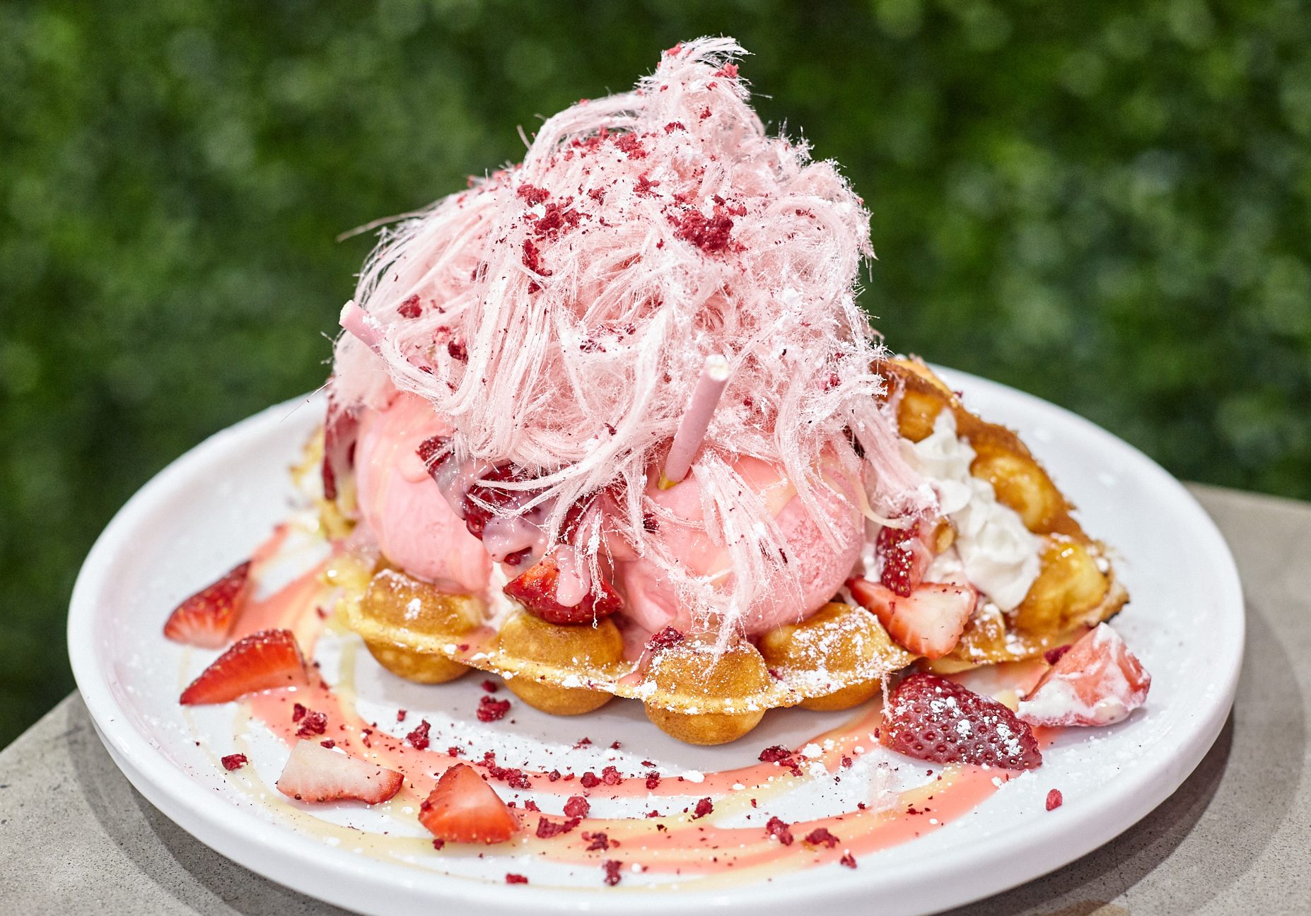 Strawberries and Cream Waffles - Rose Water Dessert Bar - Pascoe Vale