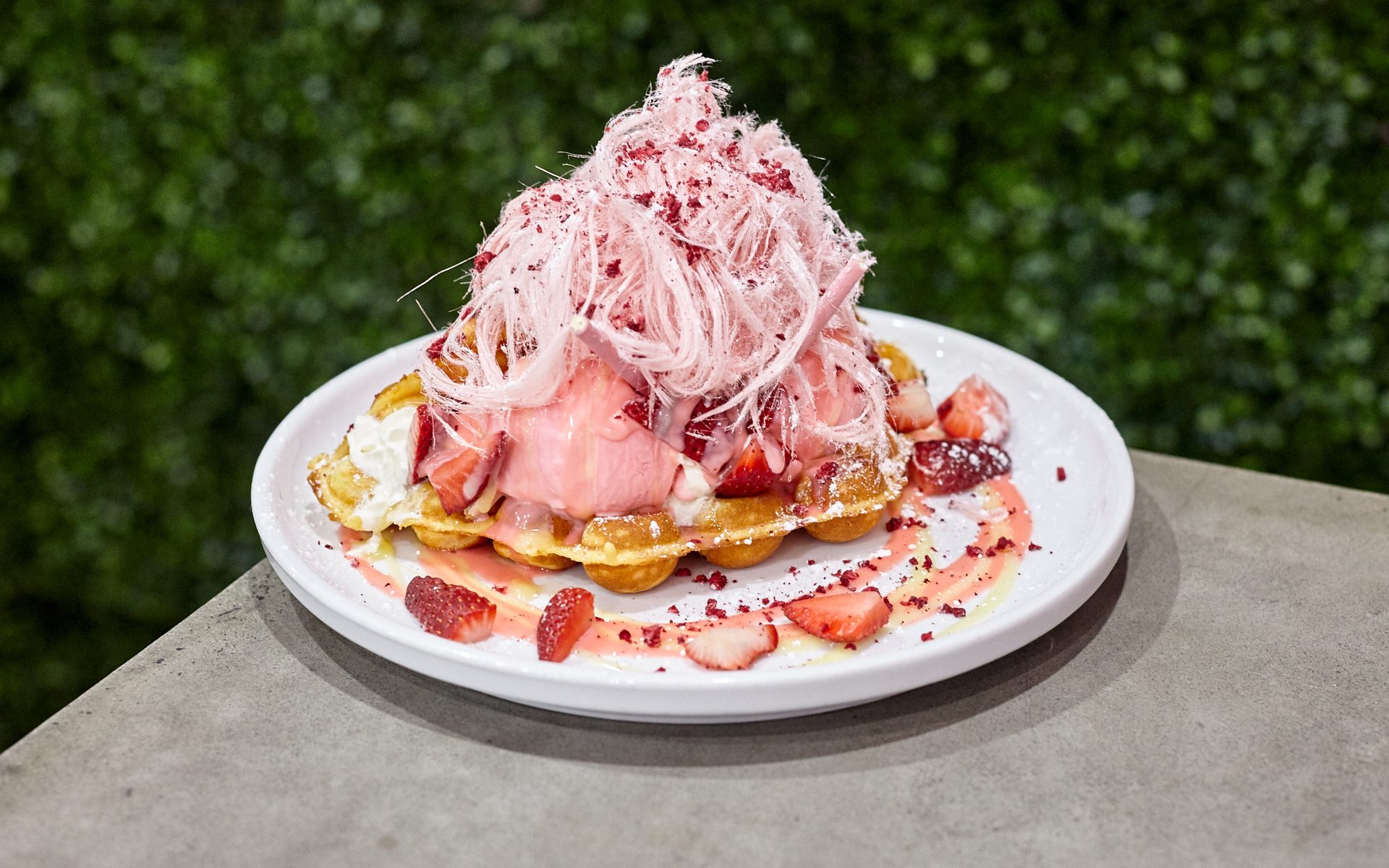 Strawberries and Cream Waffles - Rose Water Dessert Bar - Pascoe Vale