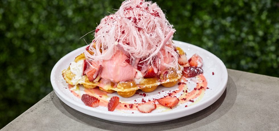 Strawberries and Cream Waffles - Rose Water Dessert Bar - Pascoe Vale