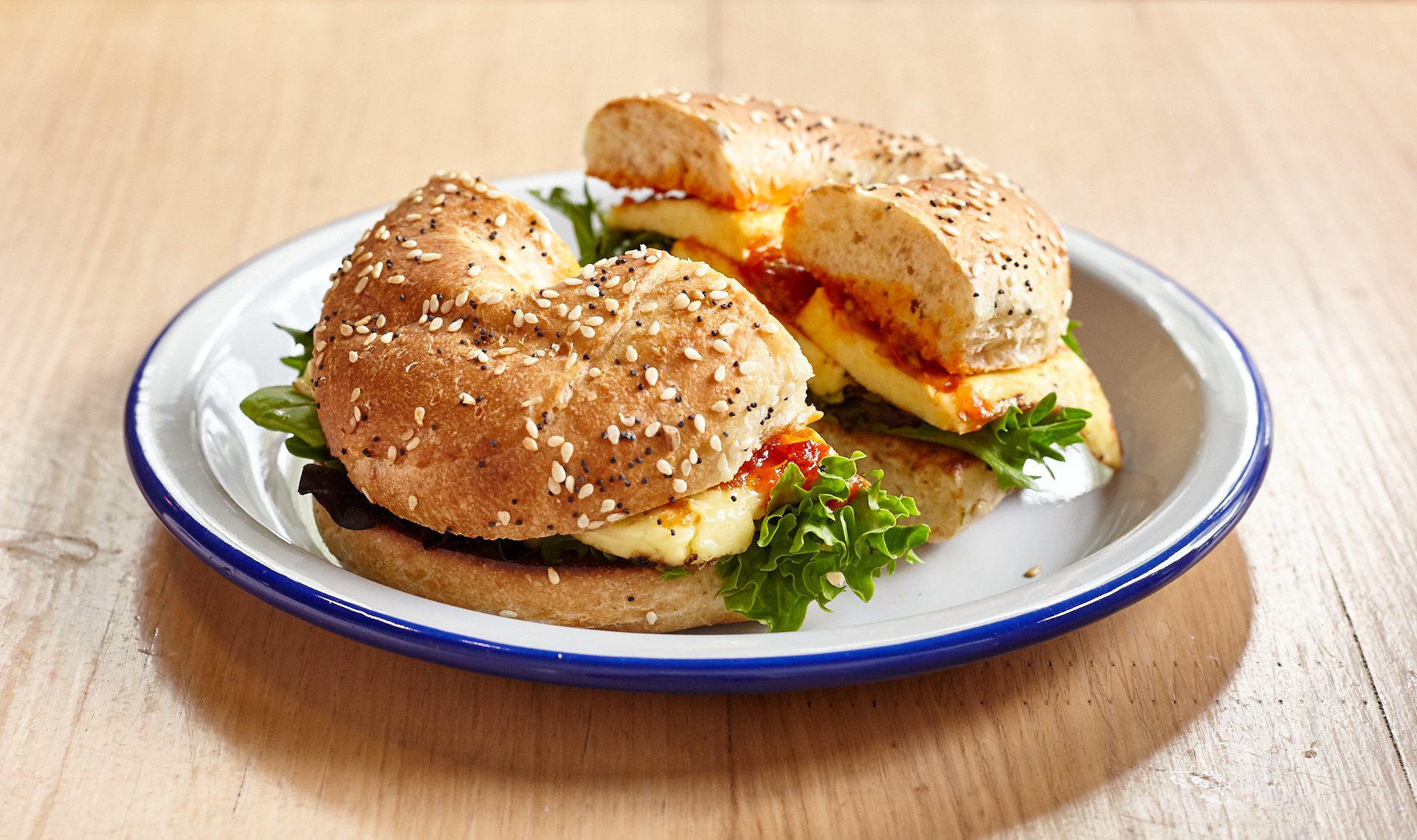 Halloumi Bagel - Crooked Letters - Prahran