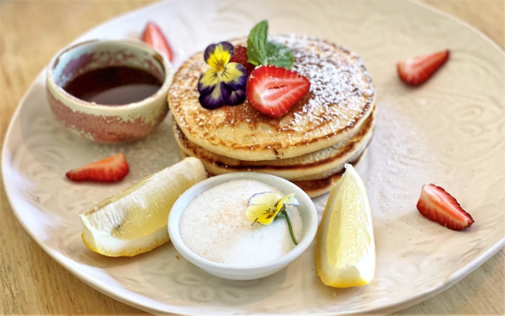 pancakes with lemon and syrup Mr Burch
