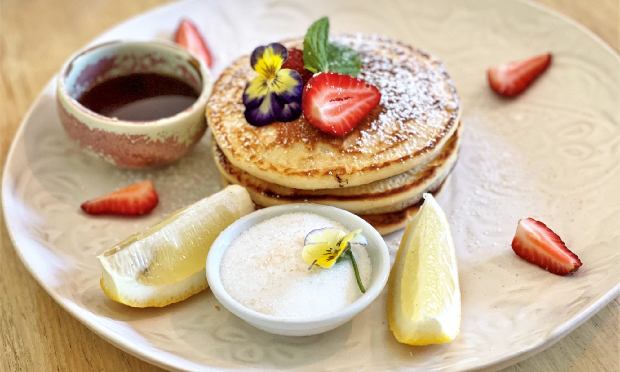pancakes with lemon and syrup Mr Burch