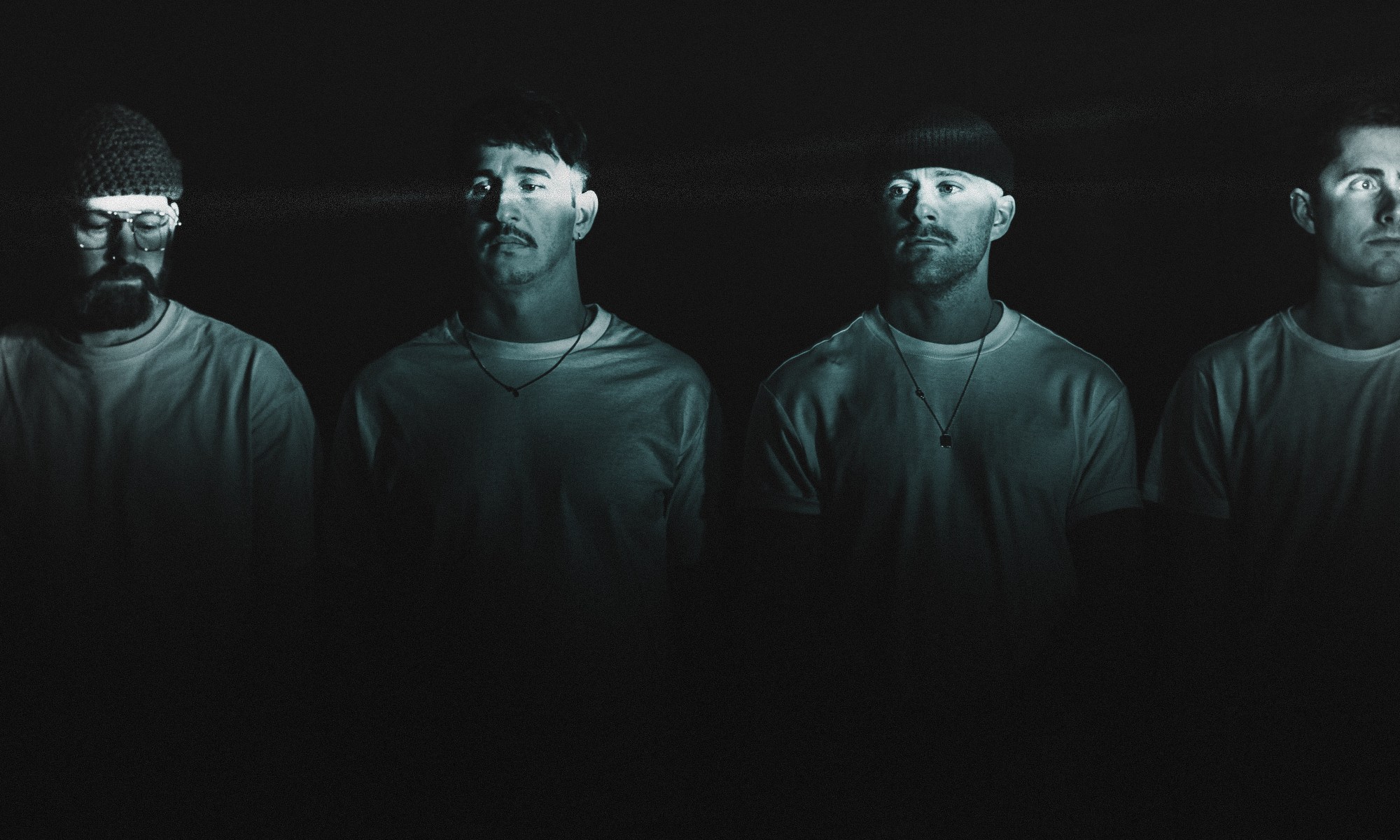 Black and white image of band Orkah