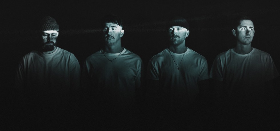 Black and white image of band Orkah