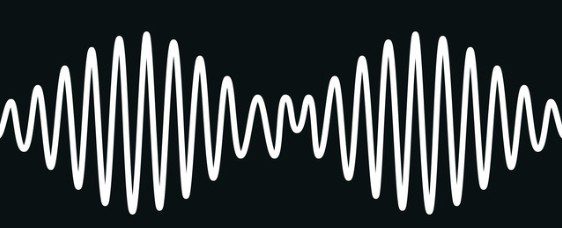 White wave on a black background. Cover art for Arctic Monkeys AM
