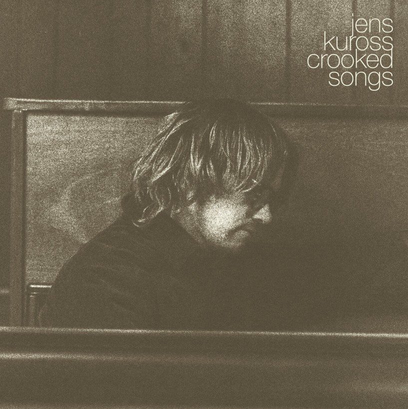 Grainy black and white image of Jens Kuross. album cover for crooked songs