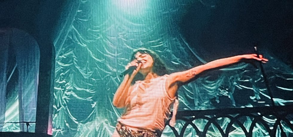 Abigail Morris of The Last Dinner Party performing at Sidney Myer Music Bowl, Melbourne