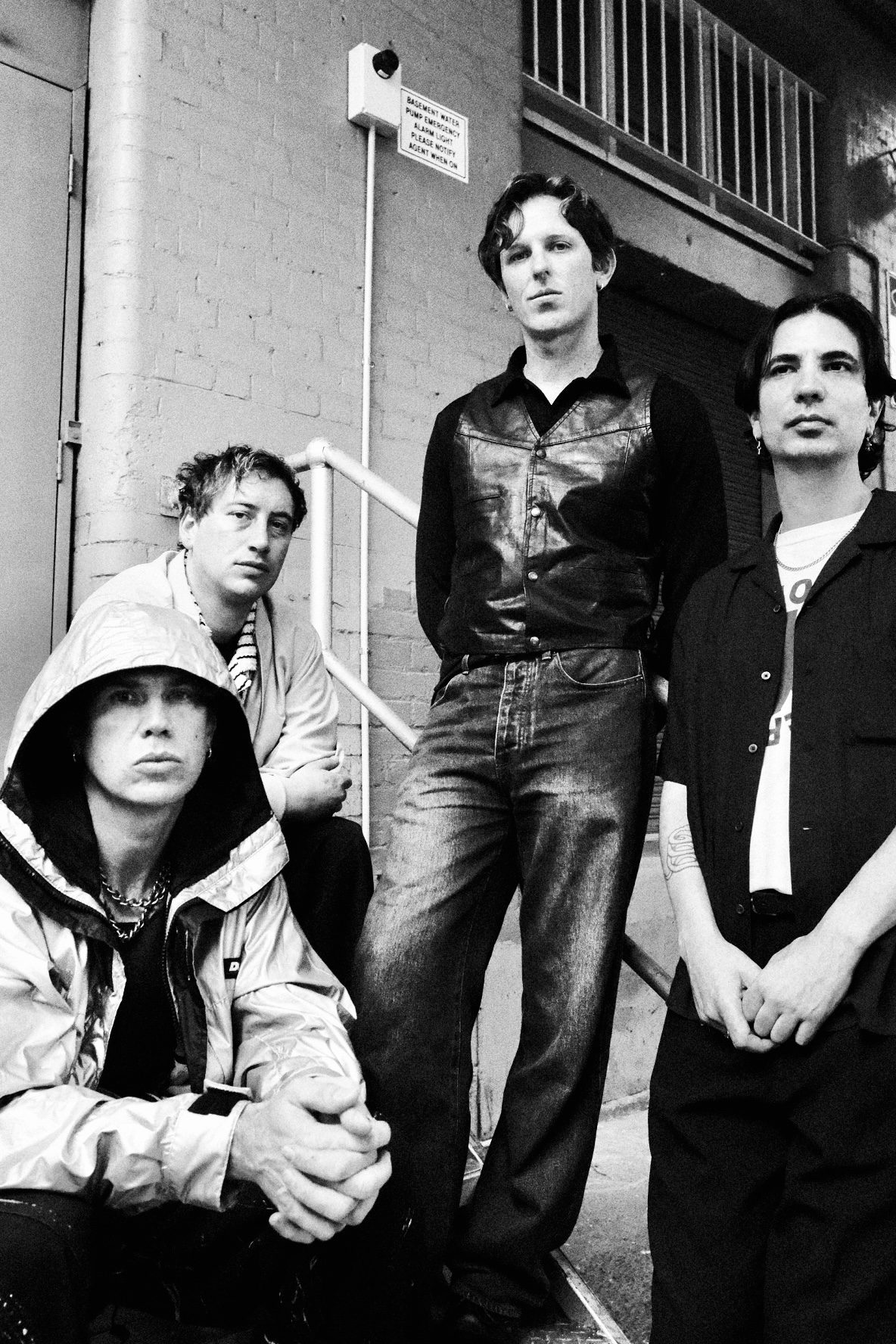 Black and white image of band These New South Whales