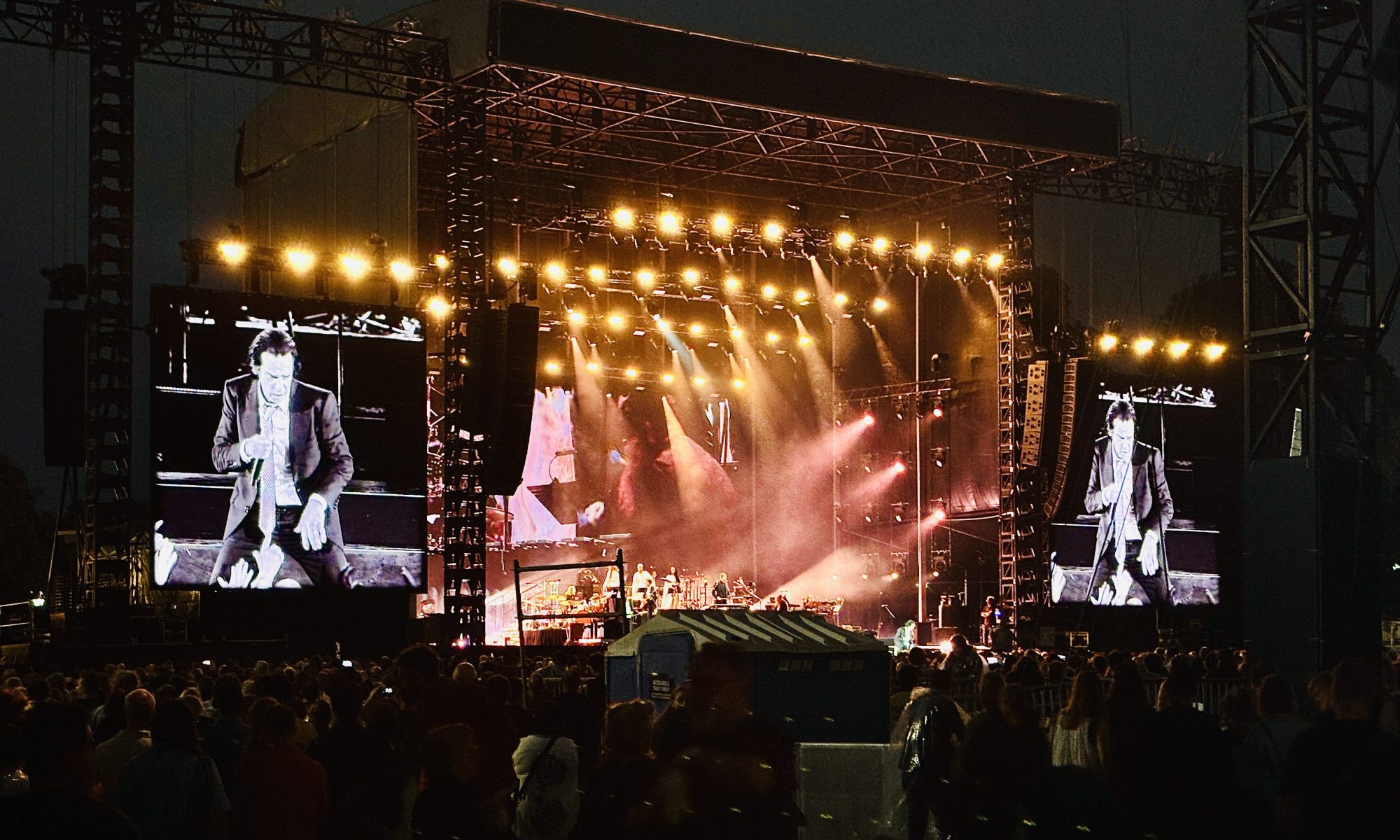Image of the stage and the crowd at Nick Cave and The Bad Seeds Melbourne