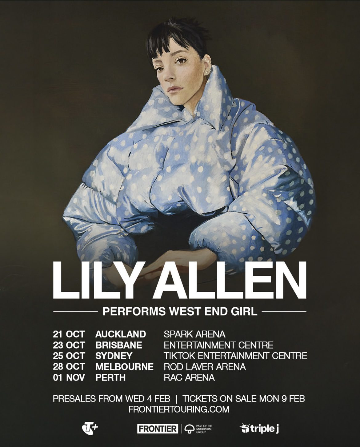 Lily Allen Australia New Zealand 2026 tour poster