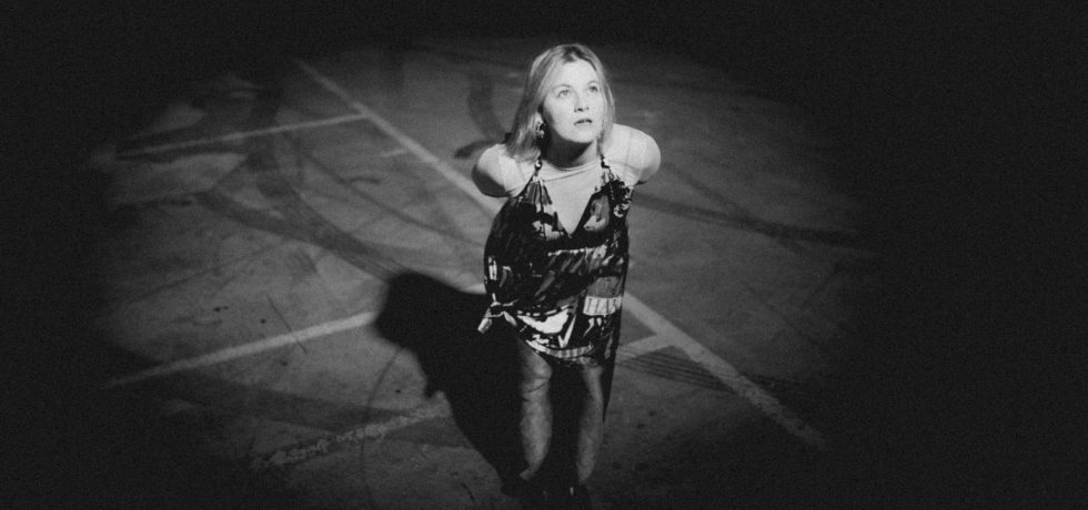 Black and whit image of Romanie, taken from above
