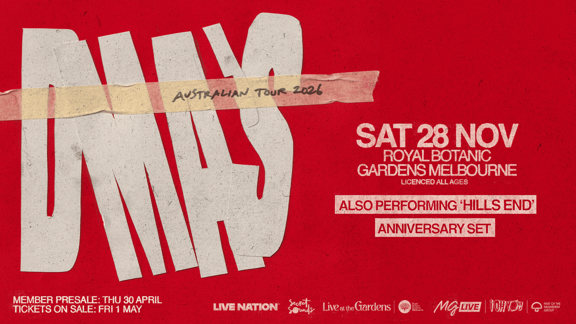 DMAS Australian Tour 2026 Poster