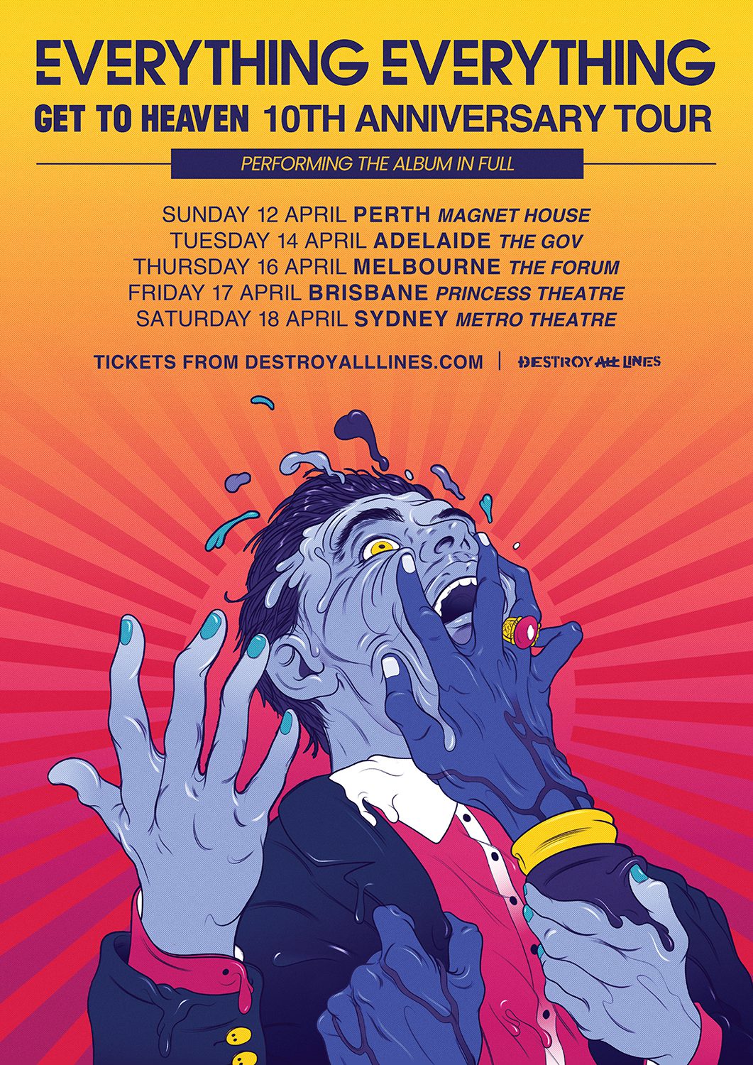 Everything Everything Get To Heaven Australian Tour Poster