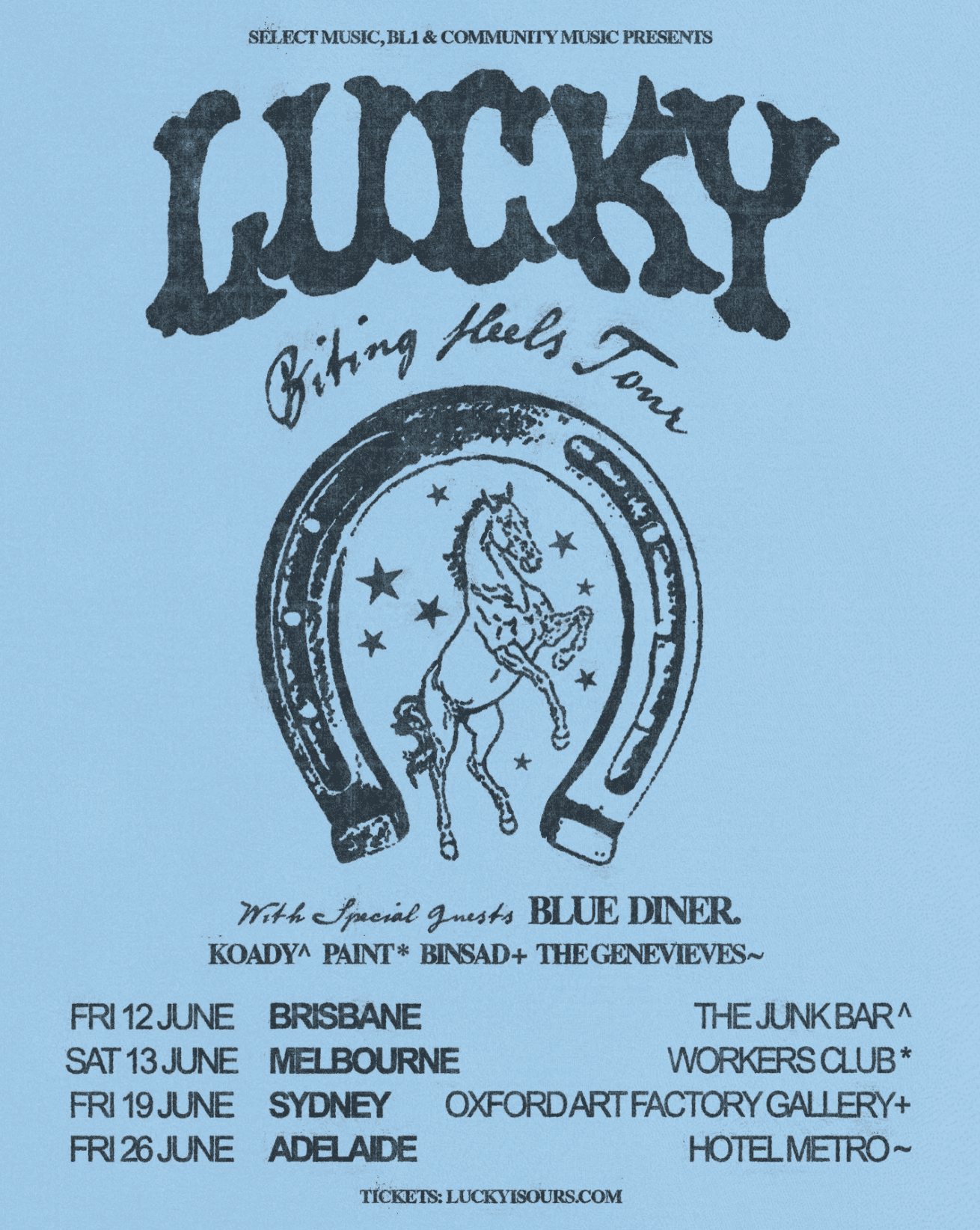 Lucky Australian 2026 Tour Poster