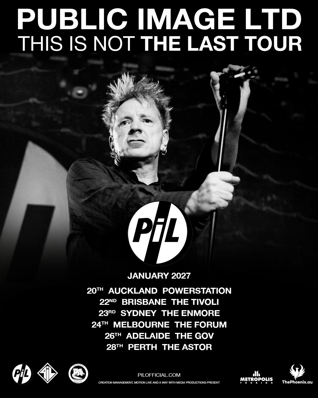PIL Australia NZ 2027 Tour Poster