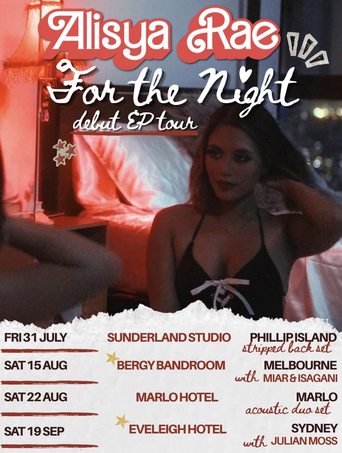 Alisya Rae Australian 2026 tour poster