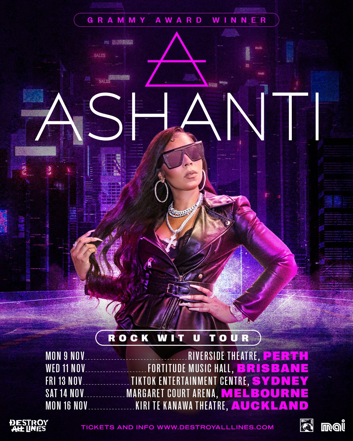 Ashanti Australia NZ 2026 Tour Poster