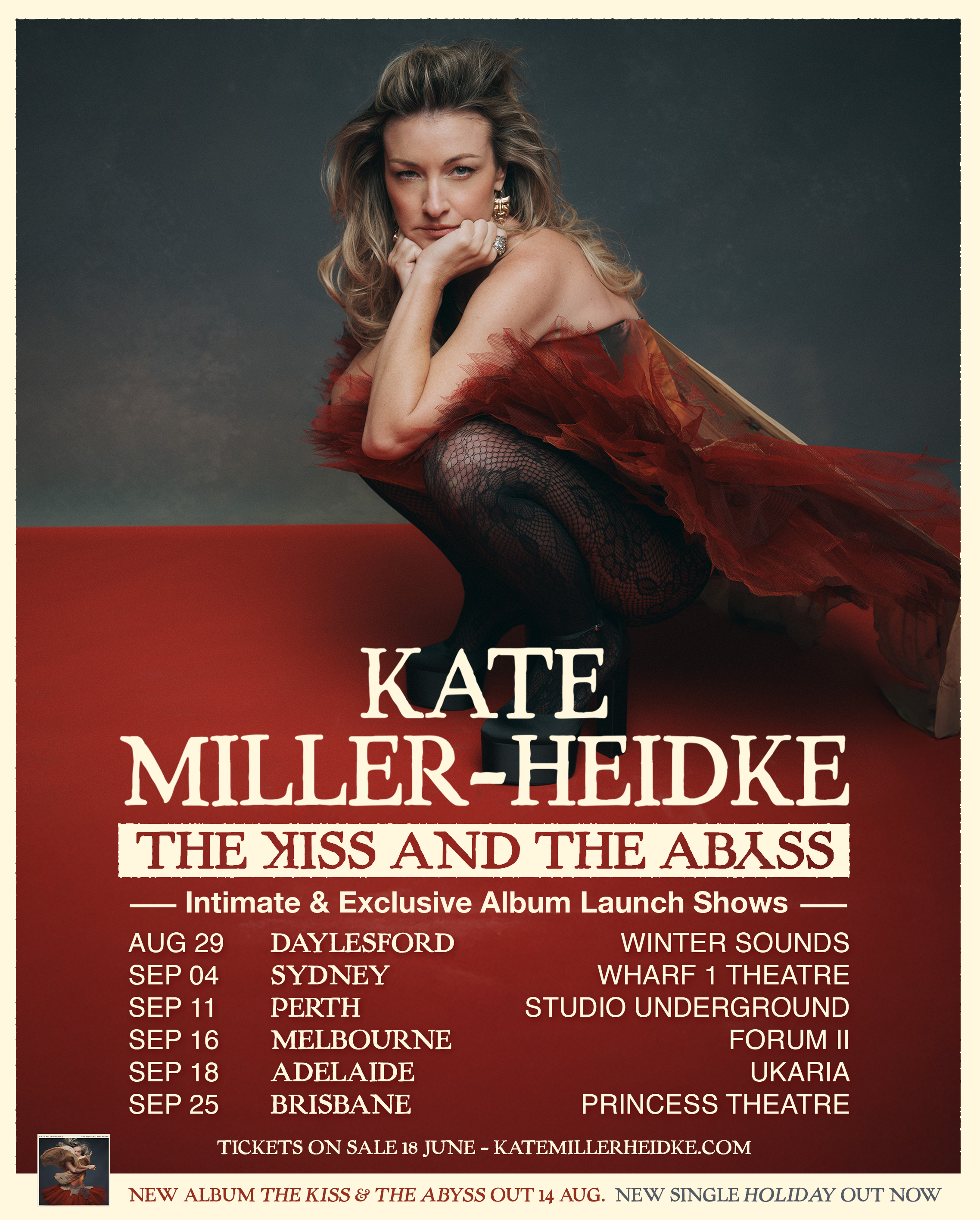 Kate Miller Heidke Australia 2026 tour poster