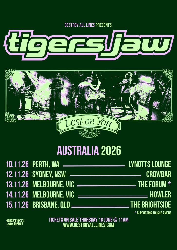 Tigers Jaw Australian 2026 tour poster