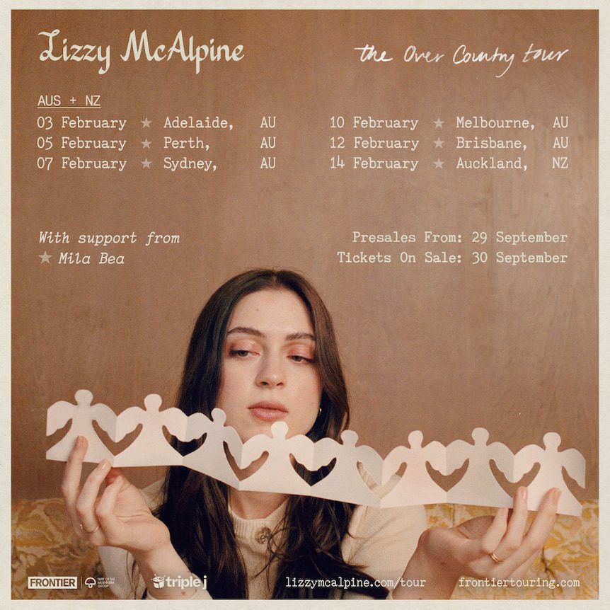 Lizzy McAlpine Aus NZ tour poster